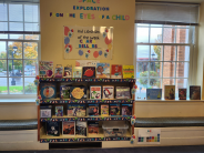 A space themed Kid Librarian display
