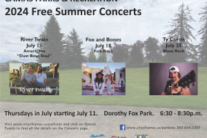 Camas Summer Concerts in the Park Returns July 11 at Dorothy Fox Park